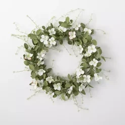 Sale Kirklands Home White Dogwood and Greenery Wreath