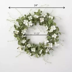 Sale Kirklands Home White Dogwood and Greenery Wreath