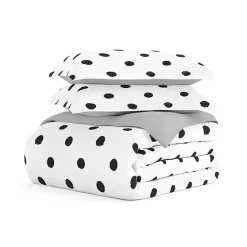 Discount Kirklands Home White Dotted Reversible 2-pc. Twin Duvet Cover Set