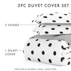 Discount Kirklands Home White Dotted Reversible 2-pc. Twin Duvet Cover Set