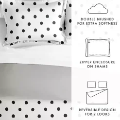 Discount Kirklands Home White Dotted Reversible 2-pc. Twin Duvet Cover Set