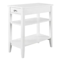 Kirklands Home Double Shelf Wood Accent Table White