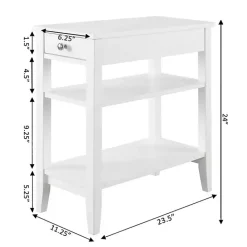 Kirklands Home Double Shelf Wood Accent Table White