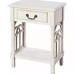 Clearance Kirklands Home 1-Drawer Cathedral Sides Accent Table White