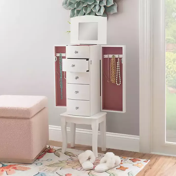 Discount Kirklands Home 5-Drawer Jasmine Petite Jewelry Armoire White