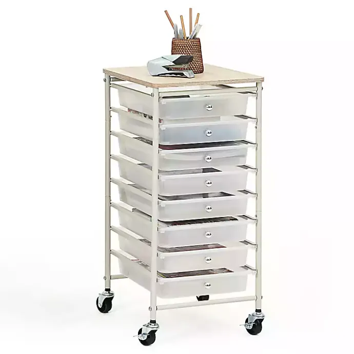 Best Kirklands Home 8-Drawer Rolling Storage Cart White