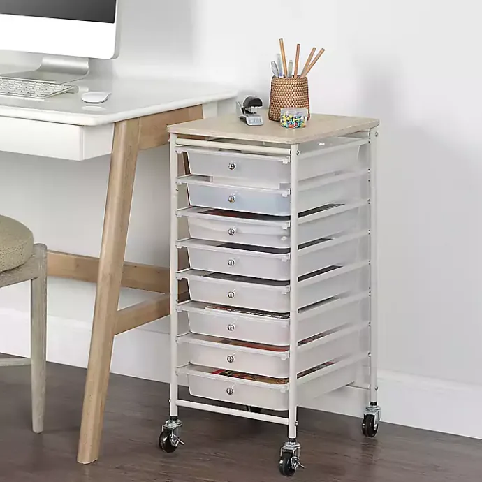 Best Kirklands Home 8-Drawer Rolling Storage Cart White
