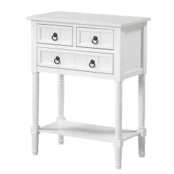 Sale Kirklands Home 3-Drawer Turned Legs Accent Table White