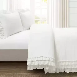 New Kirklands Home Ella Ruffle 3-pc. King Duvet Set White