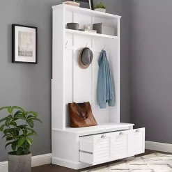 Sale Kirklands Home White Ellison Hall Tree with Storage Bench