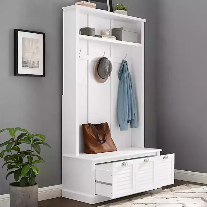 Sale Kirklands Home White Ellison Hall Tree with Storage Bench