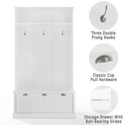 Sale Kirklands Home White Ellison Hall Tree with Storage Bench