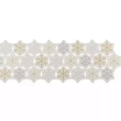Sale Kirklands Home White Embroidered Snowflakes Table Runner