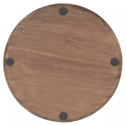 Discount Kirklands Home White Enameled Round Mango Wood Tray
