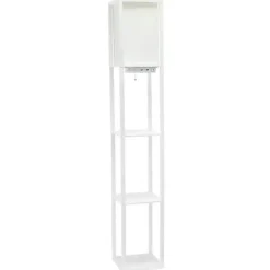 Kirklands Home Etagere Shelf Charging Floor Lamp White