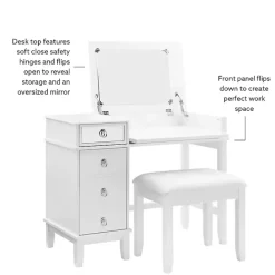 Clearance Kirklands Home Eva Mirrored 2-pc. Vanity Set White