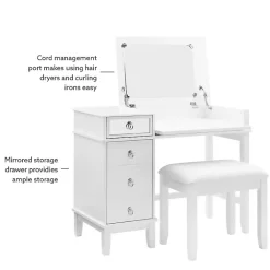 Clearance Kirklands Home Eva Mirrored 2-pc. Vanity Set White
