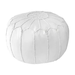Sale Kirklands Home Faux Leather Pouf White