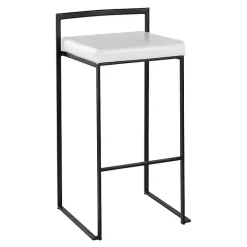 Online Kirklands Home Faux Leather Stackable Bar Stools, Set of 2 White