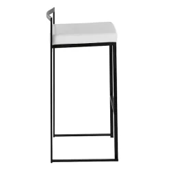 Online Kirklands Home Faux Leather Stackable Bar Stools, Set of 2 White