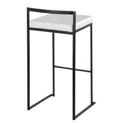 Online Kirklands Home Faux Leather Stackable Bar Stools, Set of 2 White