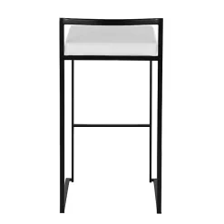 Online Kirklands Home Faux Leather Stackable Bar Stools, Set of 2 White