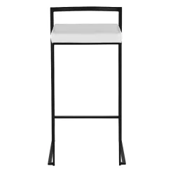 Online Kirklands Home Faux Leather Stackable Bar Stools, Set of 2 White