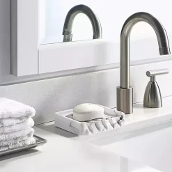 Sale Kirklands Home Faux Marble Elevated Soap Dish White