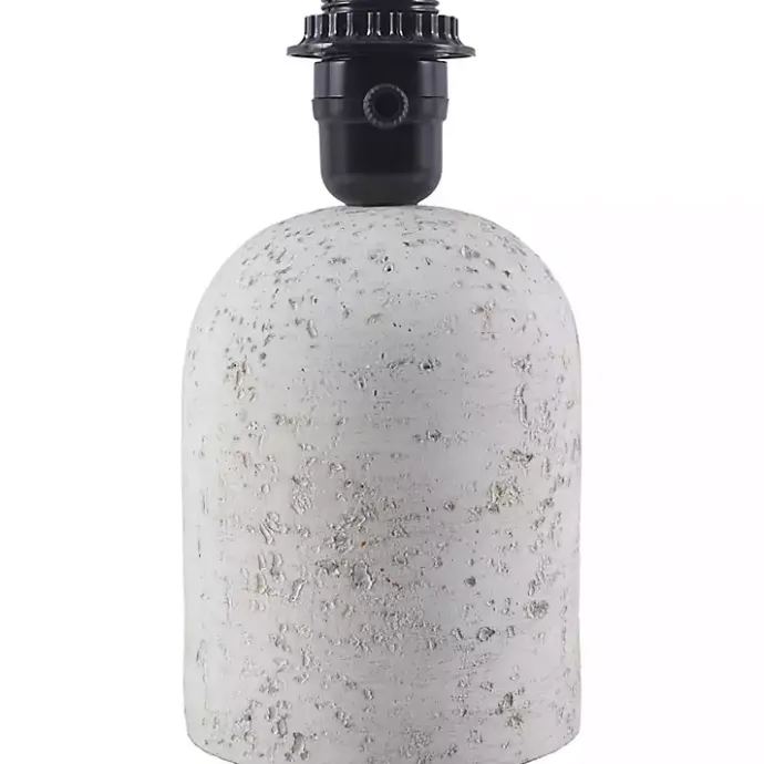 Discount Kirklands Home Faux Stone Table Lamp with Scalloped Shade White