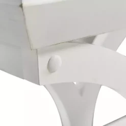 Discount Kirklands Home Fir Wood Curved Tray C-Table White