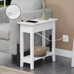 Outlet Kirklands Home Flip Top Charging Accent Table White
