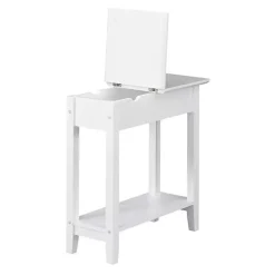 Outlet Kirklands Home Flip Top Charging Accent Table White