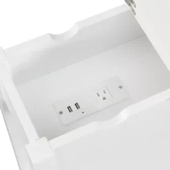 Outlet Kirklands Home Flip Top Charging Accent Table White