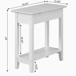 Outlet Kirklands Home Flip Top Charging Accent Table White