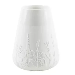 New Kirklands Home Floral Meadow Embossed Vase White