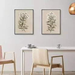 Clearance Kirklands Home White Floral Stems Framed Canvas Prints, Set of 2