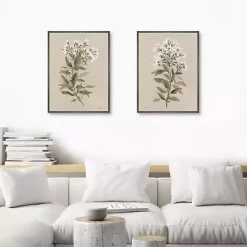 Clearance Kirklands Home White Floral Stems Framed Canvas Prints, Set of 2