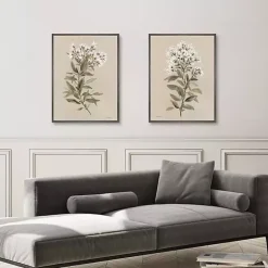 Clearance Kirklands Home White Floral Stems Framed Canvas Prints, Set of 2