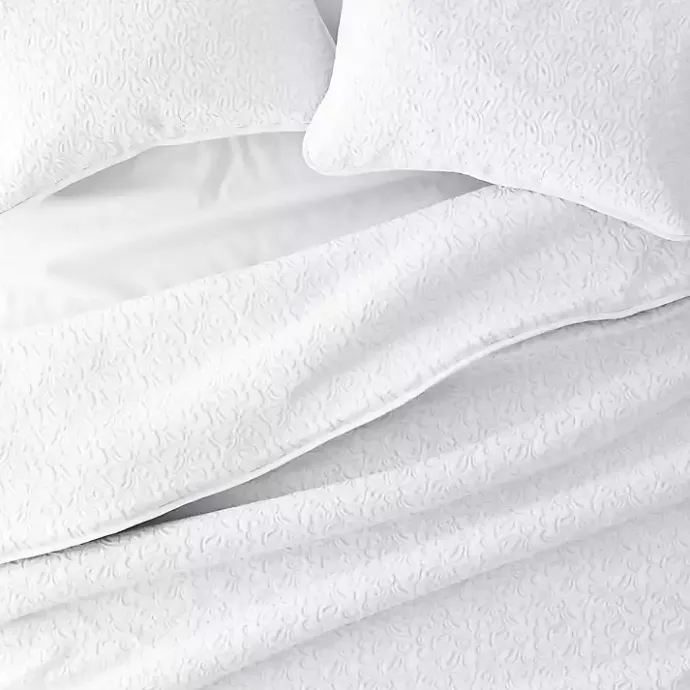 Kirklands Home Floral Stitch 3-pc. King Quilt Set White