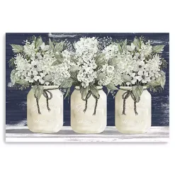 Outlet Kirklands Home White Floral Trio Giclee Canvas Art Print