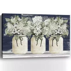 Outlet Kirklands Home White Floral Trio Giclee Canvas Art Print