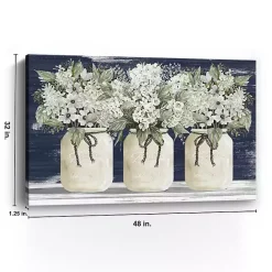 Outlet Kirklands Home White Floral Trio Giclee Canvas Art Print