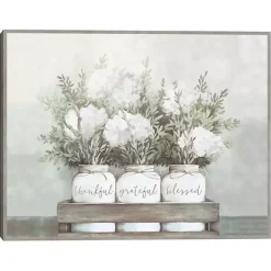 Kirklands Home Flower Jars Framed Canvas Art Print White