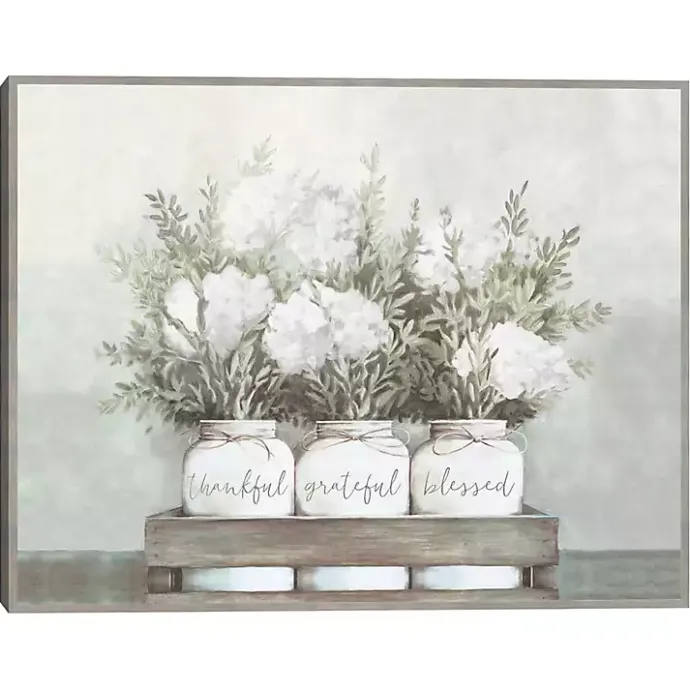 Kirklands Home Flower Jars Framed Canvas Art Print White