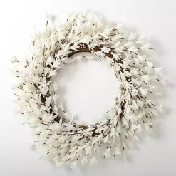 Discount Kirklands Home Forsythia Flowers Wreath White