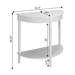 Outlet Kirklands Home French Country Half Round Console Table White