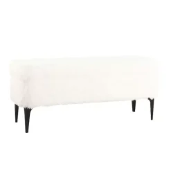 Discount Kirklands Home Fur Storage Bench White