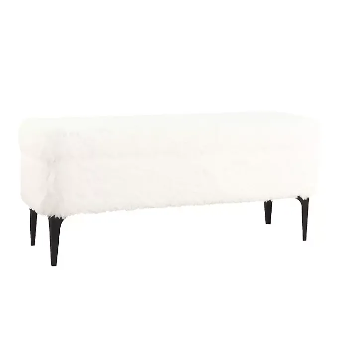 Discount Kirklands Home Fur Storage Bench White
