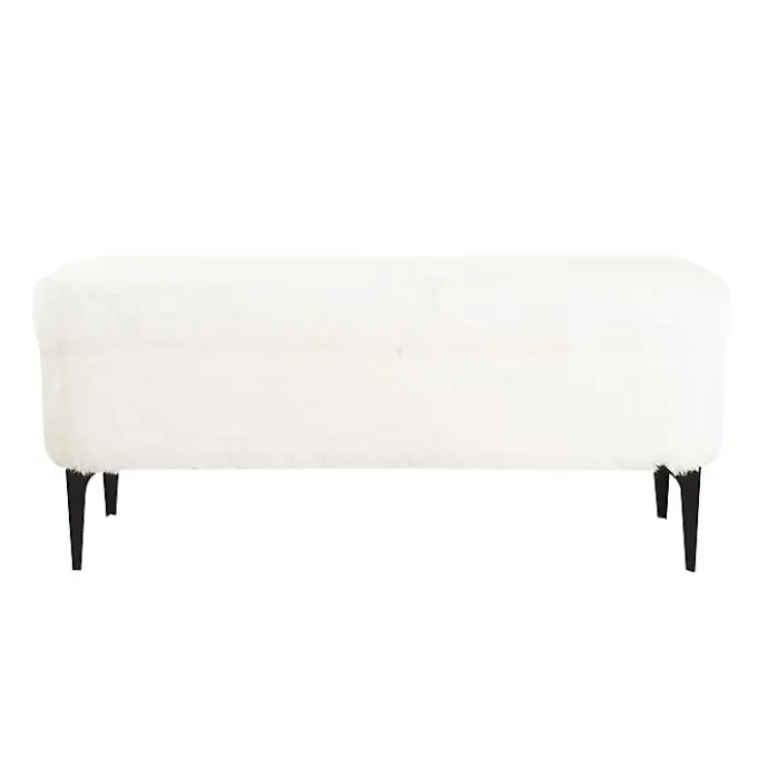 Discount Kirklands Home Fur Storage Bench White