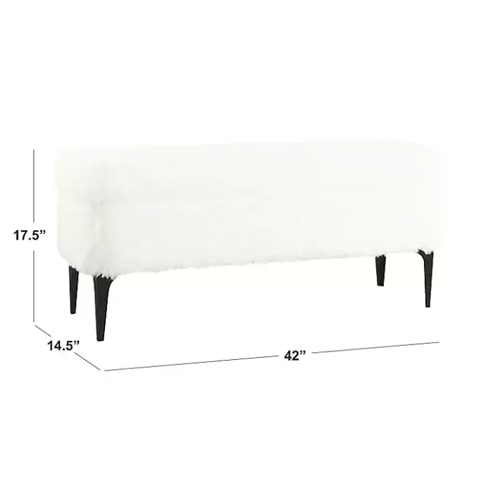 Discount Kirklands Home Fur Storage Bench White